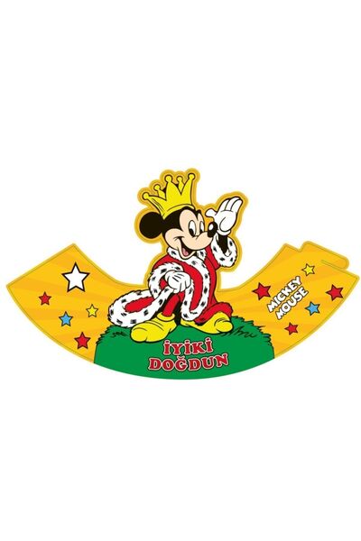 eğlencemarketi Mickey Mouse Karton Şapka Doğumgünü Şapkası 10 Adet