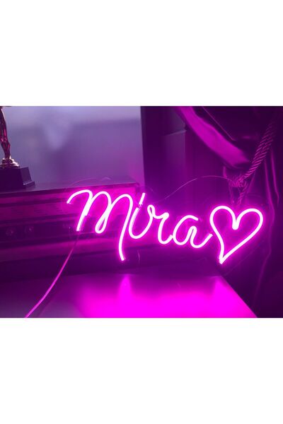 DECCOR EVİM MİRA KİŞİYE ÖZEL İSİMLİ NEON LED TABLO TABELA AYDINLATMA