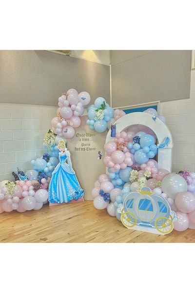 eğlencemarketi 100 Pieces Pink Lilac and Blue Macaron Balloon Chain
