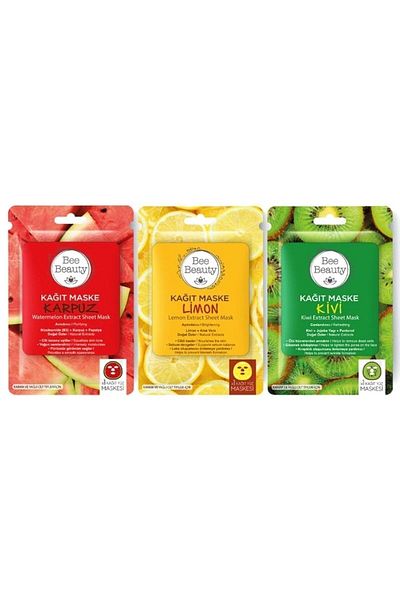 Bee Beauty Fruity Paper Mask Set 3 Pieces