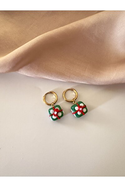 Atelier Çağla Çelik Halka Cam Murano Hediye Paketi Küpe
