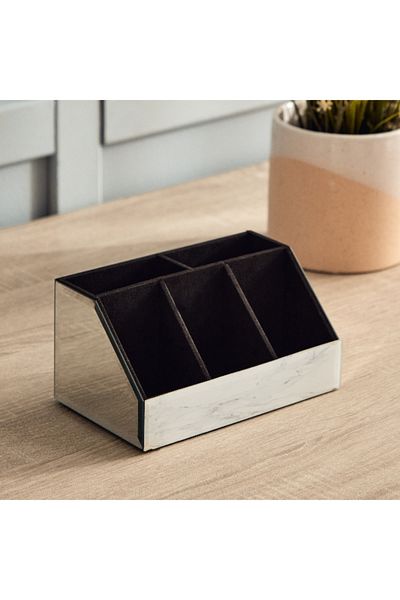 Home Box Lamac Metallic Finish Glass Jewellery Box - 19.7x11.5x10 cm