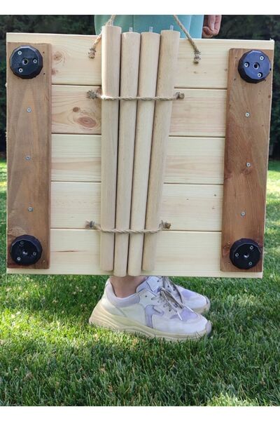 MEHMETOĞLU Kolay Taşınabilir Ahşap Kamp Masası, Piknik Masası 60x50