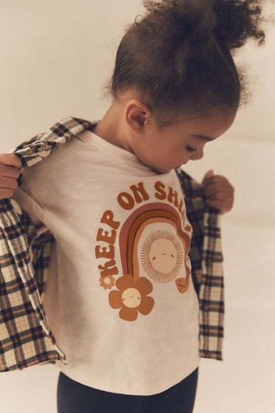 Next Baby Cotton Lumberjack Shirt Thsirt Leggings Shirt Set of 3