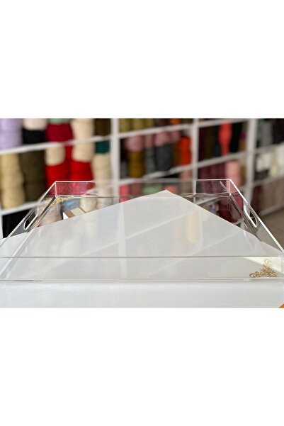 SOLİDCLASS Nisba Ticaret Ürünü Şeffaf Pleksi Sunum Tepsisi 35x25 Cm Pleksi Sunum Tepsisi