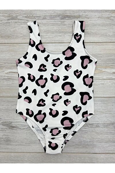 twobunnies TUDE KİDS YENİ SEZON KIZ ÇOCUK LEOPAR DESENLİ MAYO