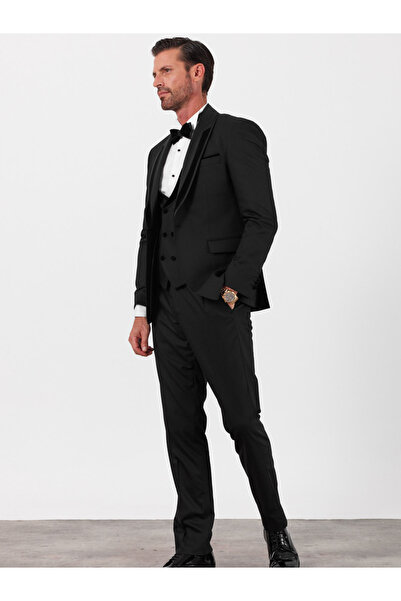 terzi ayhan Erkek Yelekli Smokin Damatlık Şal Yaka İtalyan Kesim Slim Fit 018...