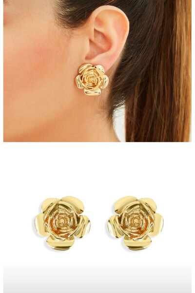 Bubbleatelier Flower gold küpe