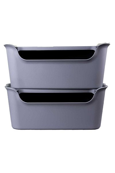 QUTU Gray 15 L Organize Box with Quat - Set of 2