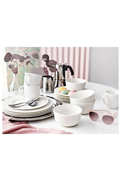 IKEA 18 Parça Yemek Takımı Modern, Dekoratif, Sade Feldispat Porselen. Akdenizshop