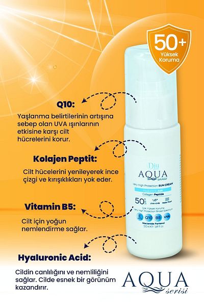 Diu Paris 50 ml Aqua Spf 50 Sunscreen - Waterproof, Uva Uvb Q10 under Makeup Base