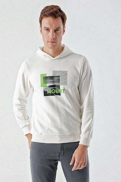 Morven Ανδρικό φούτερ με κουκούλα White Trend