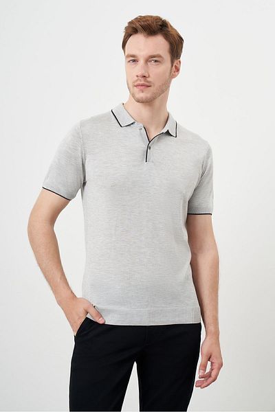 Morven Men's Gray Trend Polo Neck Dynamic Fit T-Shirt