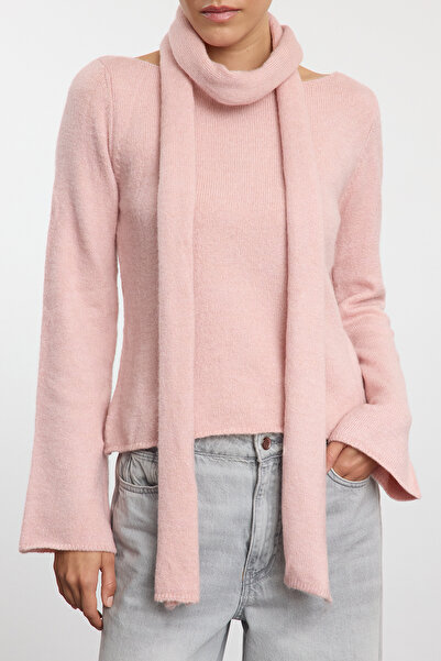 Trendyol Collection Sweter z miękkiej teksturowanej dzianiny w kolorze pudrowym - TWOAW25KZ00075