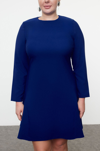 Trendyol Curve Міні-сукня великого розміру з довгим рукавом і потайною блискавкою TBBAW25AH00054