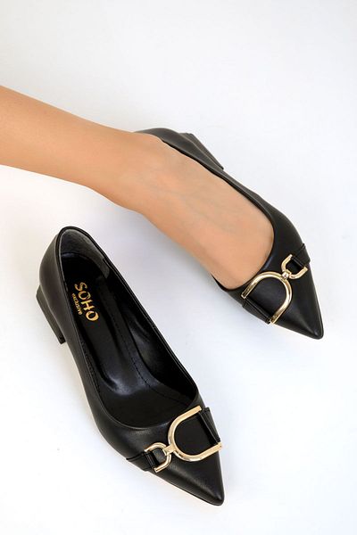 SOHO Klassische schwarze Damenschuhe mit Absatz - 19548