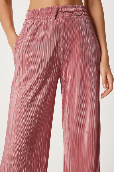 Happiness İstanbul Powder Color Women's Shirt and Trousers Set - FN03218