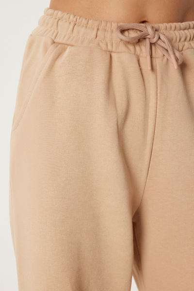 Happiness İstanbul Σετ γυναικεία αθλητική φόρμα σε μπεζ στάμπα - FN03288