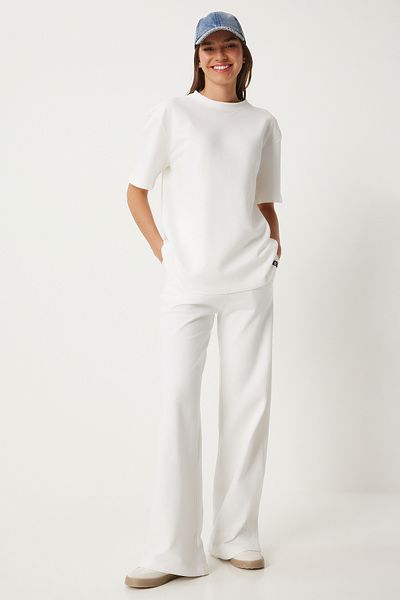 Happiness İstanbul Damen-Trainingsanzug-Set mit weißem T-Shirt - FN03273