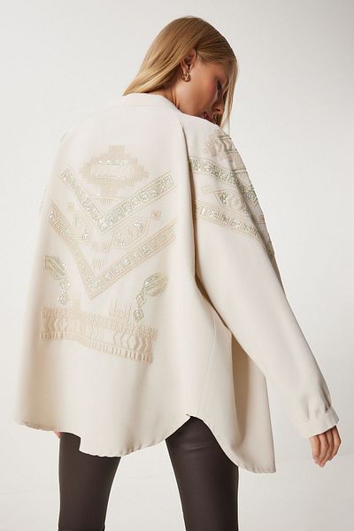 Happiness İstanbul Kimono Brodat Crem Bej - DE00035