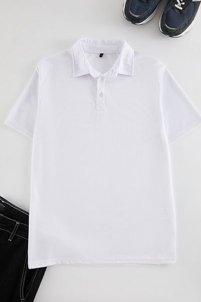 Trendyol Collection Bílé sportovní tričko Polo Neck -RegularFit Tmnaw25po00002