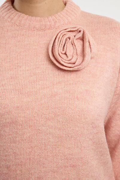 Trendyol Collection Miękki sweter z dzianiny - Powder Rose Detailed, TWOAW25KZ00094