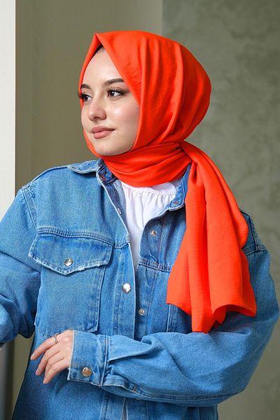AFVENTE Orange Cotton Cazz Shawl