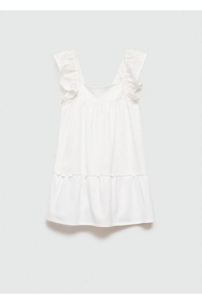 MANGO Kids Κεντητό φόρεμα με βολάν