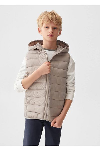 MANGO Kids Καπιτονέ γιλέκο με κουκούλα