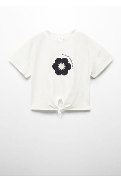 MANGO Kids Μπλουζάκι με απλικέ λουλουδιών