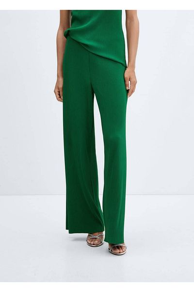 MANGO Woman Palazo Pleated Trousers