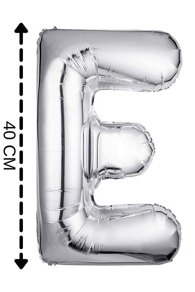 ELGALA Foil Balloon Letter E Helium Balloon 40 Cm Silver Color