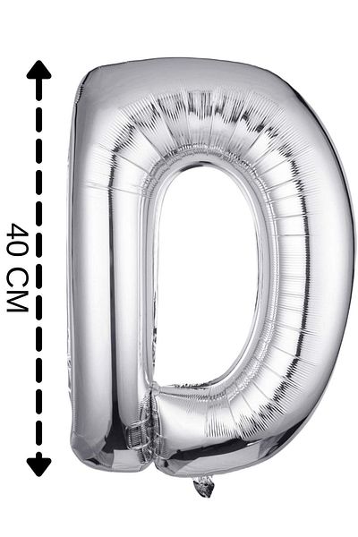 ELGALA Foil Balloon Letter D Helium Balloon 40 Cm Silver Color