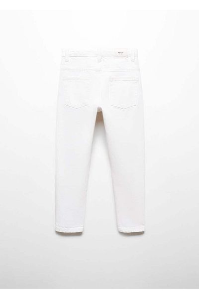 MANGO Kids Blugi Albi Pentru Copii