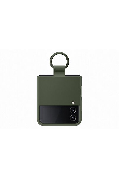 Samsung Galaxy Z Flip 4 Yüzüklü Silikon Kılıf - Haki