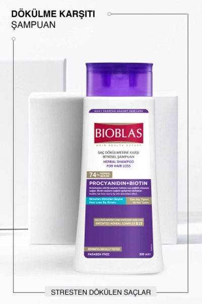 Bioblas Șampon anti-stres Procyanidın pentru păr 360 ml - Set de 4 anti-cădere