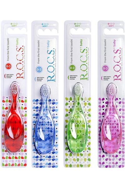 R.O.C.S. Rocs Extra Soft Baby 0-3 Years Toothbrush (Green, 1 Piece)
