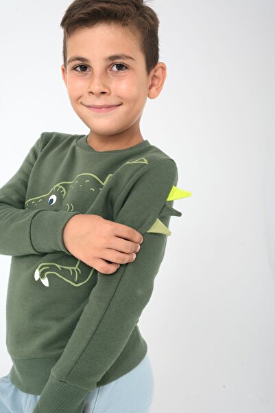 Kyron Erkek Çocuk Dinazor Baskılı Sweatshirt