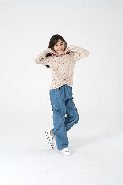 Kyron Μακρυμάνικη μπλούζα για κορίτσια σε μπεζ φλοράλ στάμπα - Άνετη και κομψή