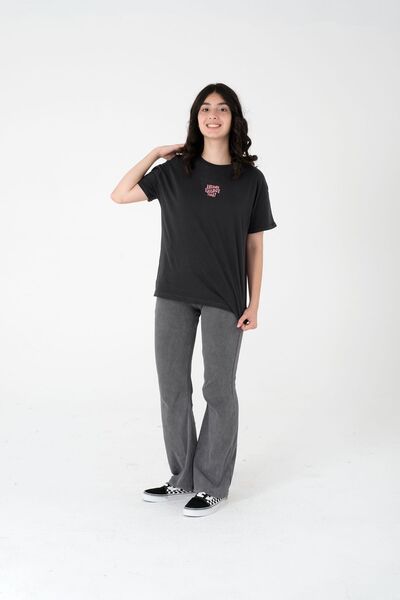 Kyron Tricou pentru fete cu imprimeu negru - Confortabil și elegant