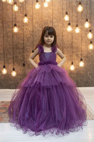 FR Shop Size Pleated Double Layer Handkerchief Skirt Stylish Looking Our New Season Model 2024 Evening Dress with Tarlan