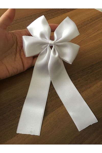 Almila Aksesuar 23 aprilie Ziua Specială Cataramă cu fundă din satin Albă