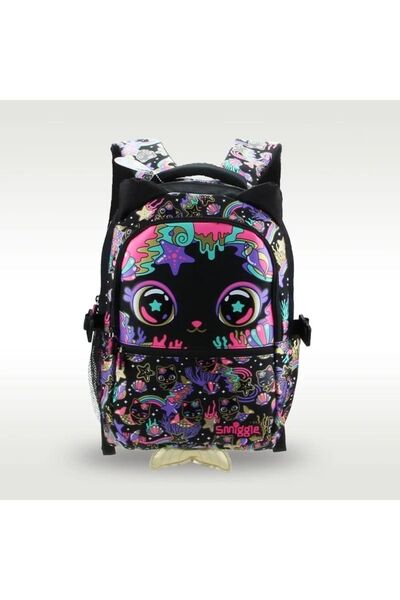 SMIGGLE Geantă de școală drăguță pisică neagră de 16 inci