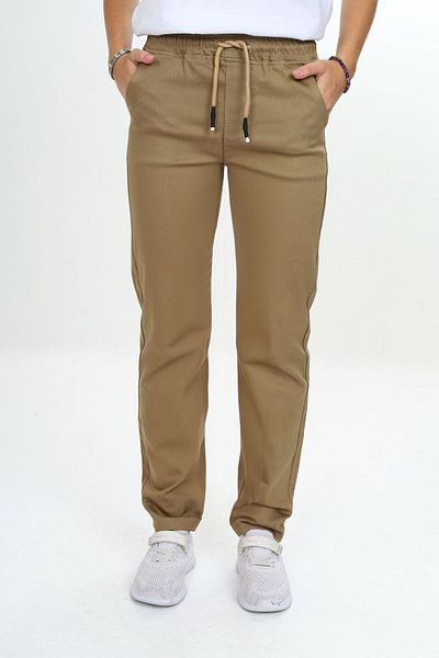 Asortix Unisex Children's Cotton Gabardine School Pants - Girl/boy with Elastic Waist