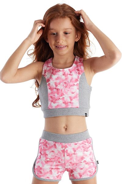 Colorinas Sanya Marble Marble Patterned Girl's Crop Sports Tank Top