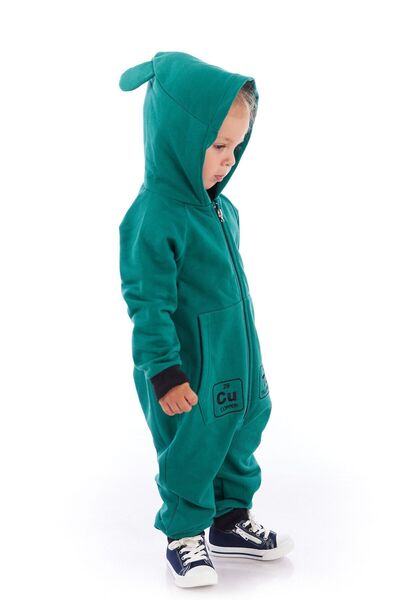 Colorinas Baby Cute Embroidered Hooded Long Sleeve Zippered Unisex Jumpsuit