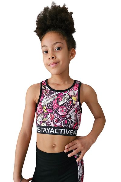 Colorinas Tricou pentru fete Larisa Crop - Motiv Floral