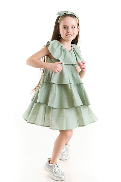 Colorinas Tulip Flounced Linen Girl's Dress