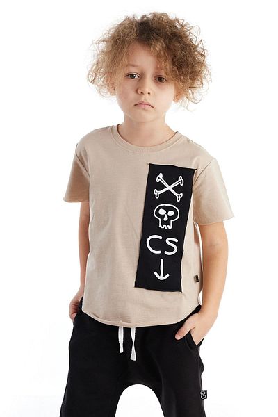 Colorinas Παιδικό μπλουζάκι με κοντομάνικο Unisex Patched Skull