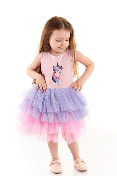 Colorinas Rochie tutu pentru fete cu modele unicorn cu paiete